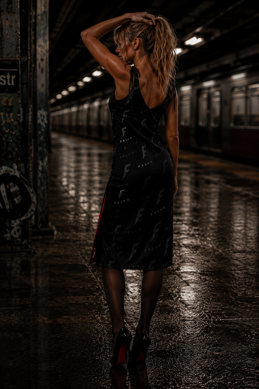 FALKN Noir Veil Dress