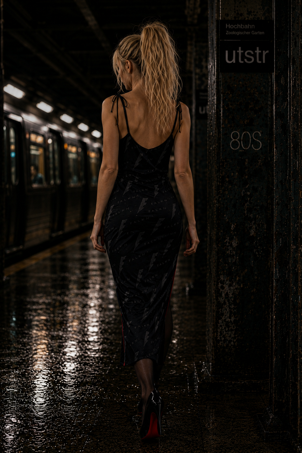 FALKN Noir Veil Dress